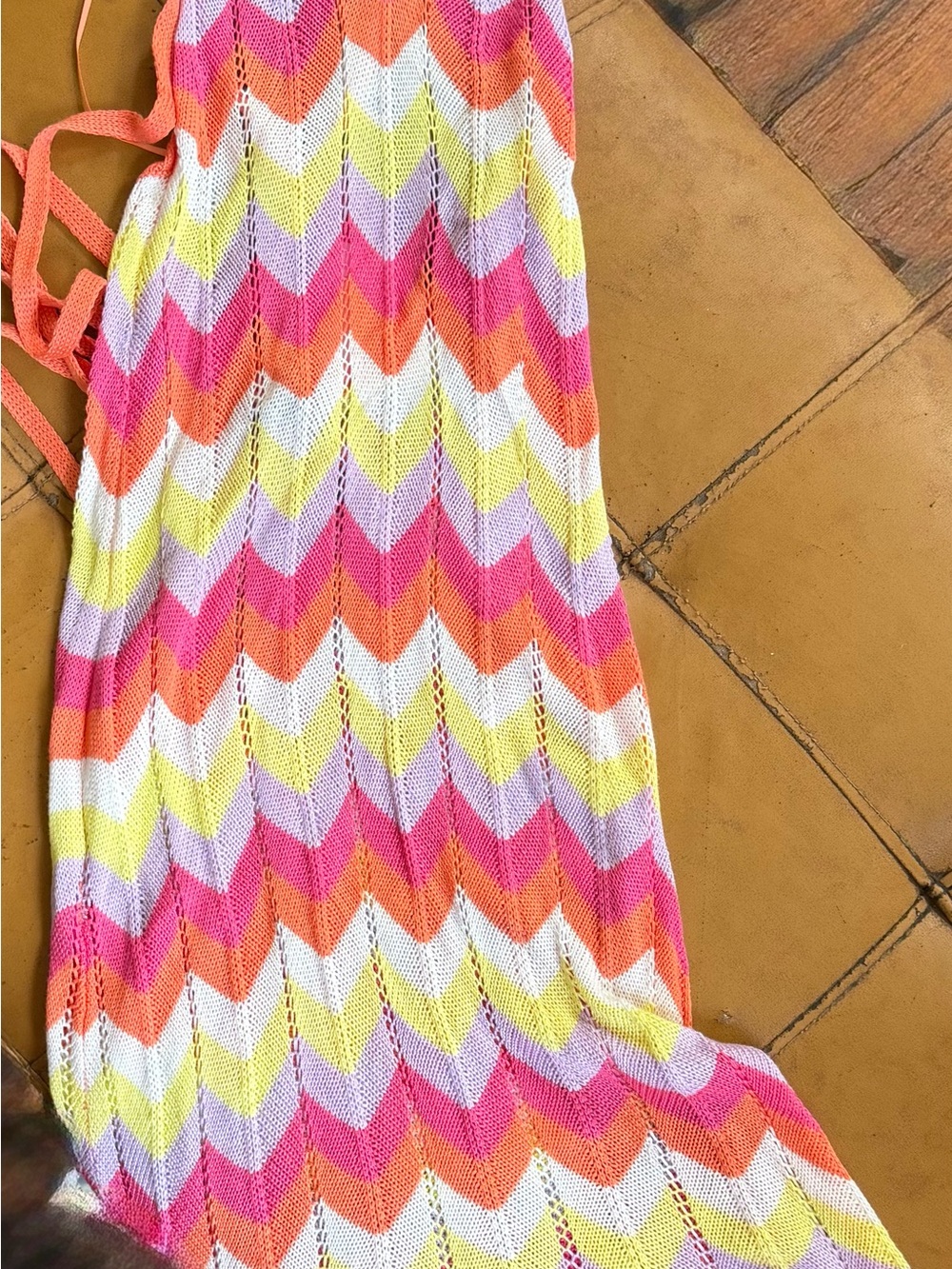 NWT Cotton Candy Chevron Knit Top - Pink Orange Yellow Lavender White